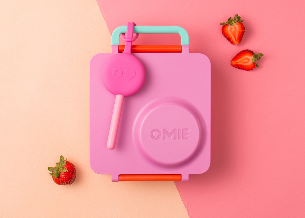 OmieBox Bento Lunch Box, Pink Berry