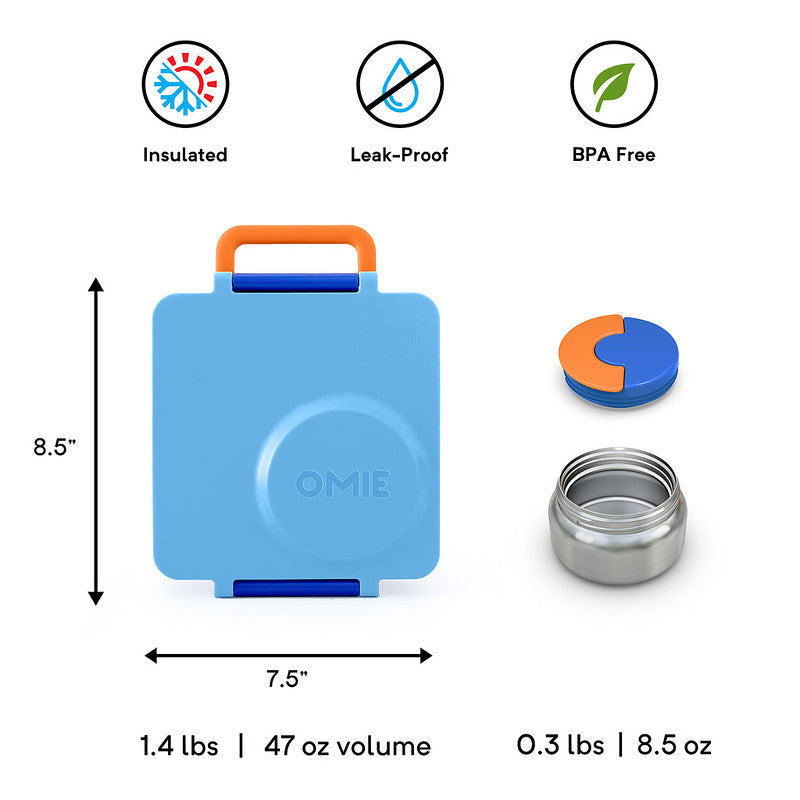 Omie Box - Insulated Bento Box with Leak Proof Thermos Food Jar, Sunsh