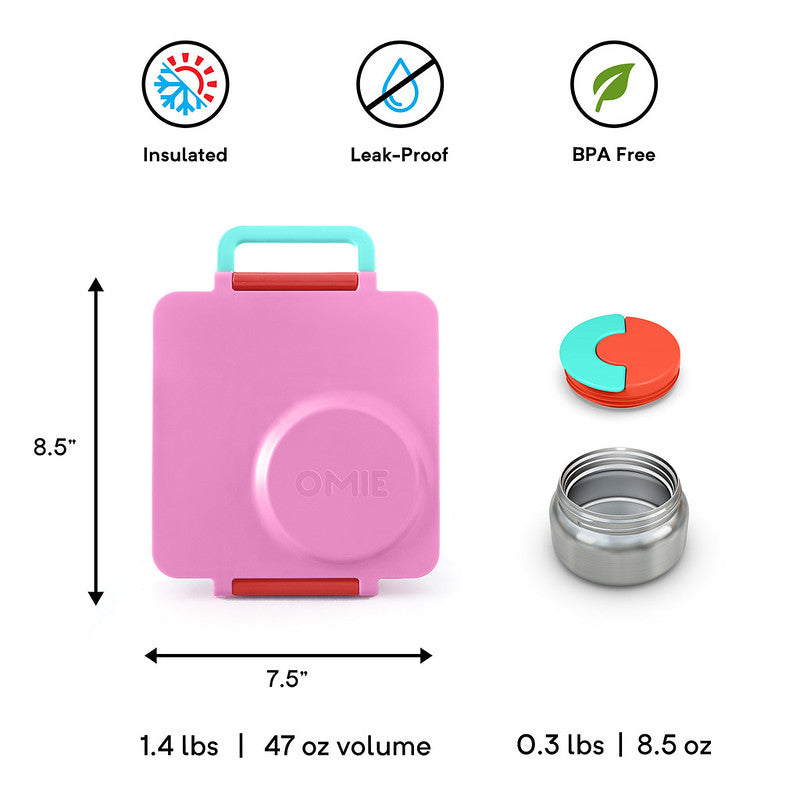 Omie Box - Insulated Bento Box with Leak Proof Thermos Food Jar, Sunsh