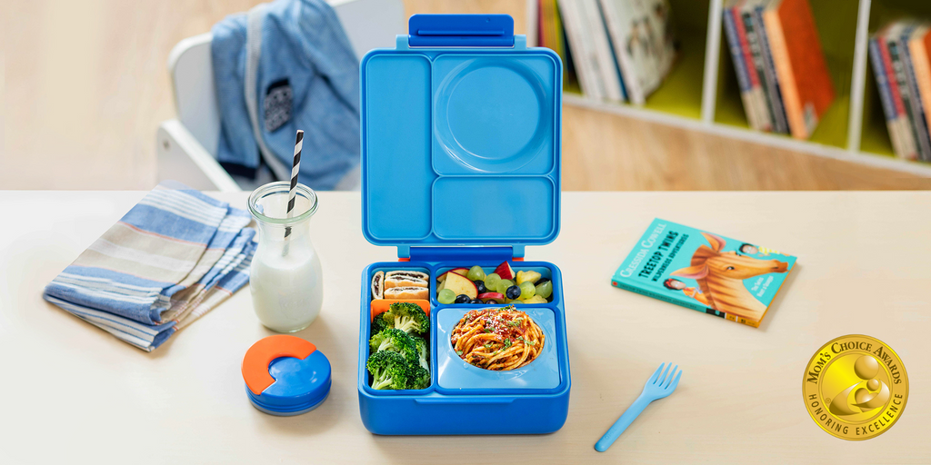 OmieBox Bento Box for Kids - Insulated Bento Lunch Box with Leak Proof  Thermos Food Jar - 3 Compartments, Two Temperature